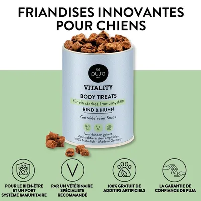PUJA Body Treats Snacks pour chiens en bonne santé Booster immunitaire