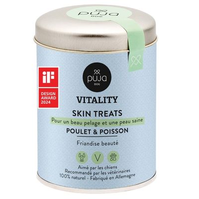 PUJA Vitality Skin friandises saines pour chiens pour un pelage brillant