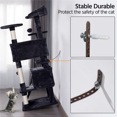 Yaheetech Arbre à Chat Multiniveau avec Poteaux en Sisal