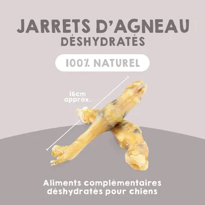 MAIKAI Lot 3 Pieds d'agneau Séchés - Friandises pour Chien 100% Naturelles