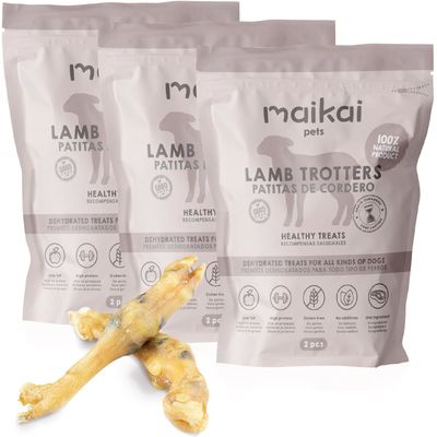 MAIKAI Lot 3 Pieds d'agneau Séchés - Friandises pour Chien 100% Naturelles