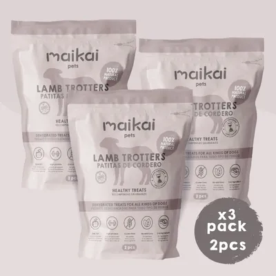 MAIKAI Lot 3 Pieds d'agneau Séchés - Friandises pour Chien 100% Naturelles