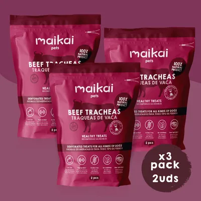 MAIKAI Trachées de Bœuf Séchées Lot 3x2 units - Friandises 100% Naturelles MAIKAI Trachées de Bœuf Séchées Lot 3x2 units - Friandises 100% Naturelles