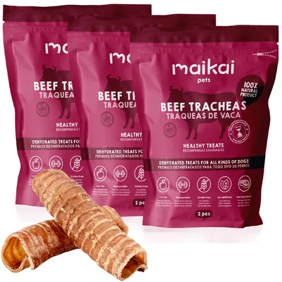 MAIKAI Trachées de Bœuf Séchées Lot 3x2 units - Friandises 100% Naturelles