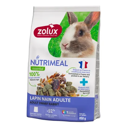 zolux - Aliment composé pour lapin adulte(6 mois et plus) sachet de 850 g