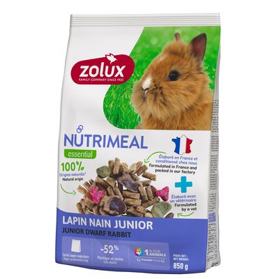 Aliment composé pour lapin nain junior de moins de 6 mois 850 g