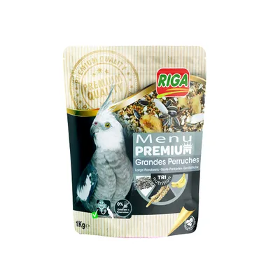 Riga - Menu Premium pour Grandes Perruches - Melange de Graines, Cereales e