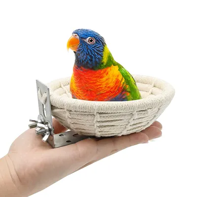 Nid d'Oiseau Corde de Chanvre, Nid d'Elevage de Perruche Fait a La Main en