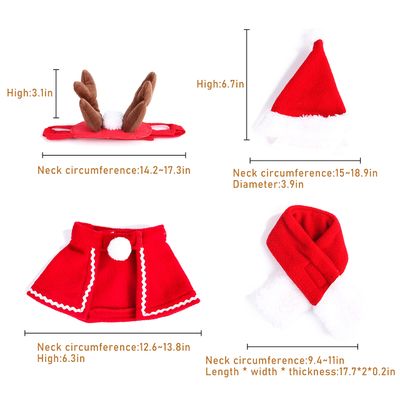 Yutdeng Robe Noel Chat 4 Capes de Noel pour Animal Chapeau de Noel Echarpe
