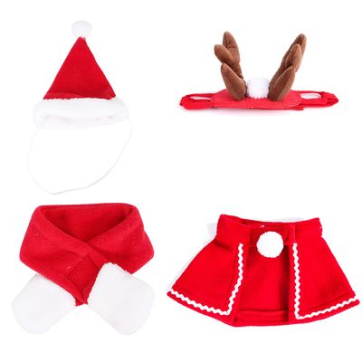 Yutdeng Robe Noel Chat 4 Capes de Noel pour Animal Chapeau de Noel Echarpe