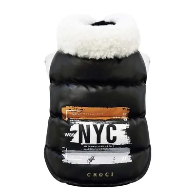 Croci Veste impermeable pour Chiens New York City, Taille du Dos 40 cm, rem