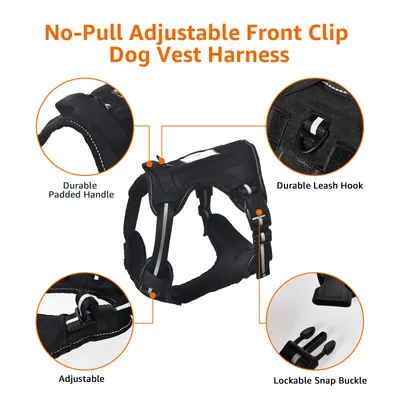 Amazon Basics - Harnais pour chien sans traction, avec clip sur le devant,