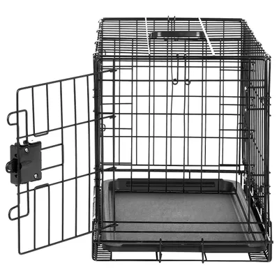 Basics Cage pour chien pliable en fil métallique avec plateau, Porte simple