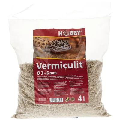 Hobby Vermiculit Substrat pour Reptile/Amphibien 3-6 mm 4 L