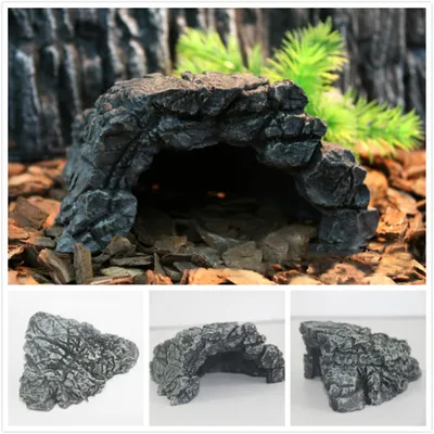 Tortue Plate-Forme Basking Fish Tank Hide Cave Habitat Naturel Roches Résin
