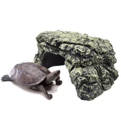 Tortue Plate-Forme Basking Fish Tank Hide Cave Habitat Naturel Roches Résin