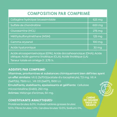 MAIKAI Comprimés Anti Arthrose Chiens de Grande Taille