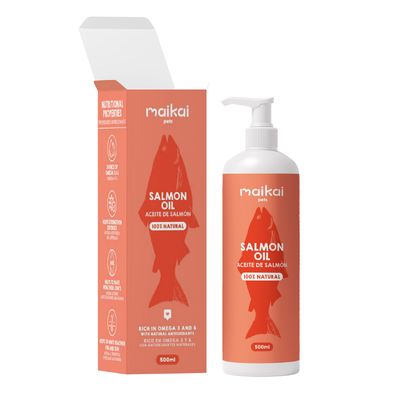MAIKAI Huile de Saumon Chien et Chat - 100% Naturel - Riche en Omega 3