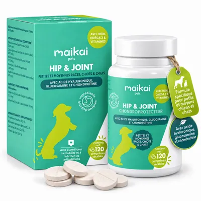 MAIKAI Comprimés Anti Arthrose Chat et Chien Petite et Moyenne Taille