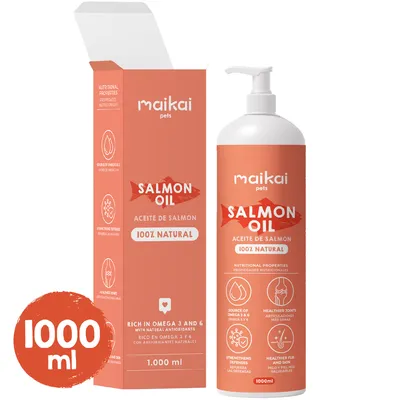 MAIKAI Huile de Saumon Chien et Chat - 100% Naturel - Riche en Omega 3