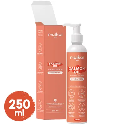MAIKAI Huile de Saumon Chien et Chat - 100% Naturel - Riche en Omega 3 MAIKAI Huile de Saumon Chien et Chat - 100% Naturel - Riche en Omega 3