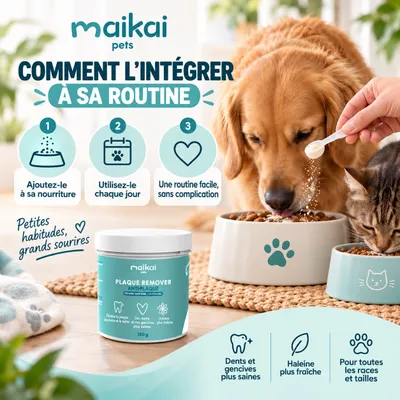 MAIKAI Plaque Remover. Traitement Mauvaise haleine Chien et chat