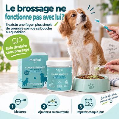 MAIKAI Plaque Remover. Traitement Mauvaise haleine Chien et chat