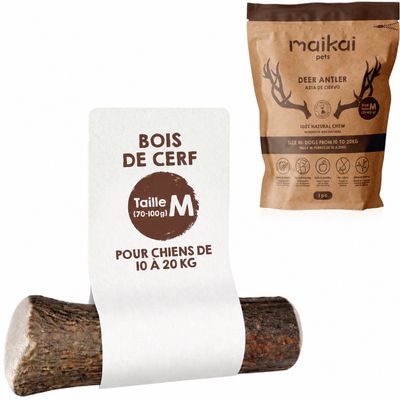 MAIKAI Bois de Cerf pour Chien 100% Naturel - Os à Mâcher - Jouet Résistant