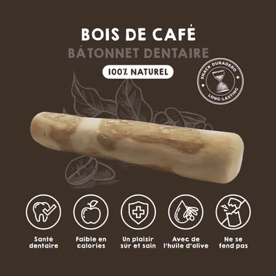MAIKAI Bâton à Mâcher en Bois de Café - Jouet Naturel pour Chien