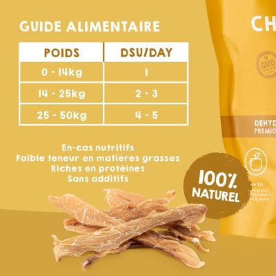 Lot 3 x 100g Poulet Séché - Friandises Chien 100% Naturelles