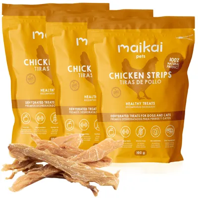 MAIKAI Lot 3 x 100g Poulet Séché - Friandises Chien 100% Naturelles MAIKAI Lot 3 x 100g Poulet Séché - Friandises Chien 100% Naturelles