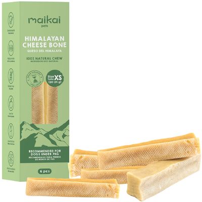 MAIKAI Bâtonnets a Macher au Fromage pour Chien de l´Himalaya Taille S - 6 unités
