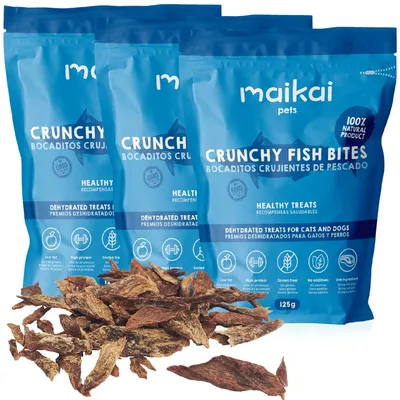 MAIKAI Pack 3x125g. Bouchées croustillantes de poisson. 100% naturel MAIKAI Pack 3x125g. Bouchées croustillantes de poisson. 100% naturel