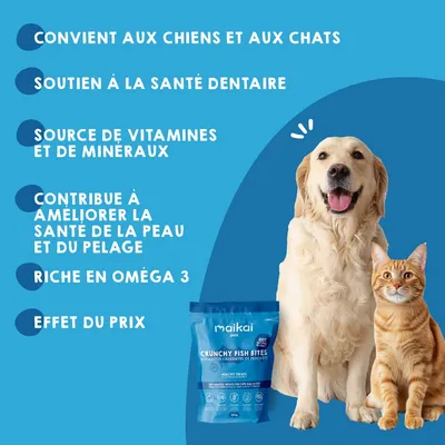 MAIKAI Pack 3x125g. Bouchées croustillantes de poisson. 100% naturel