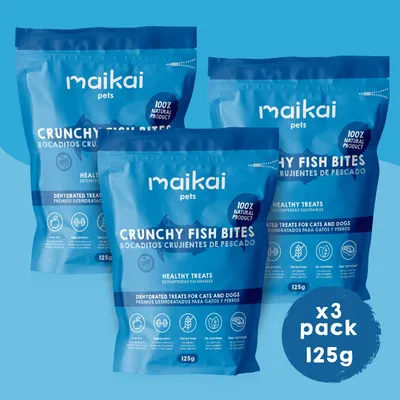 MAIKAI Pack 3x125g. Bouchées croustillantes de poisson. 100% naturel MAIKAI Pack 3x125g. Bouchées croustillantes de poisson. 100% naturel