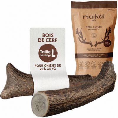 MAIKAI Bois de Cerf pour Chien 100% Naturel - Os à Mâcher - Jouet Résistant