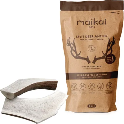 MAIKAI Bois de Cerf Tranché pour Chien 100% naturel - Os à Mâcher