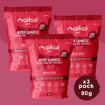 MAIKAI Lot 3 Poumons de Boeuf séché - Friandises Naturelles