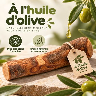 MAIKAI Bois Olivier Chien 100% Naturel - Bâton Mastication Chien