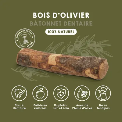 MAIKAI Bois Olivier Chien 100% Naturel - Bâton Mastication Chien