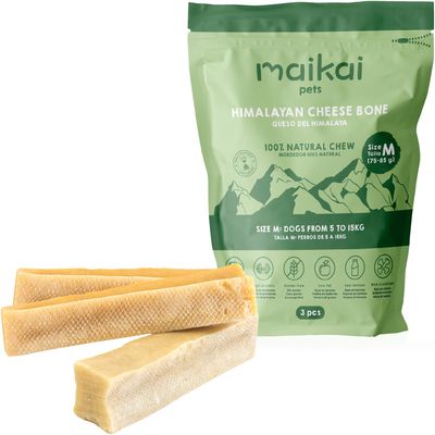 MAIKAI Bâtonnets a Macher au Fromage pour Chien de l´Himalaya Taille M - 3 unités