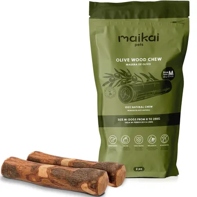 MAIKAI Bois Olivier Chien 100% Naturel - Bâton Mastication Chien
