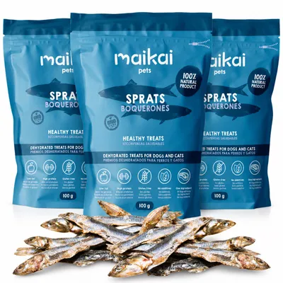 MAIKAI Lot 3 Poissons Séchés - Friandises Naturelles pour Chiens et Chats.