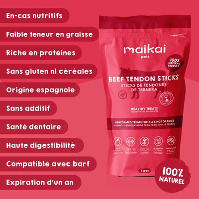 MAIKAI Tendons de Boeuf pour Chiens - Friandise Naturel