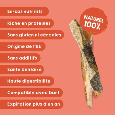 MAIKAI Bâtonnets en Peau de Saumon pour Chiens et Chats - 100% Naturels