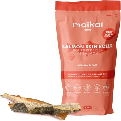 MAIKAI Bâtonnets en Peau de Saumon pour Chiens et Chats - 100% Naturels MAIKAI Bâtonnets en Peau de Saumon pour Chiens et Chats - 100% Naturels