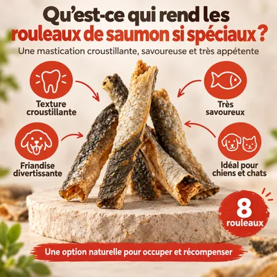 MAIKAI Bâtonnets en Peau de Saumon pour Chiens et Chats - 100% Naturels MAIKAI Bâtonnets en Peau de Saumon pour Chiens et Chats - 100% Naturels