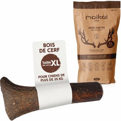 MAIKAI Bois de Cerf pour Chien 100% Naturel - Os à Mâcher - Jouet Résistant
