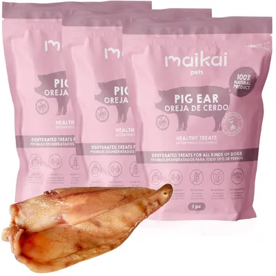 MAIKAI Oreilles de Porc pour Chien - Friandises à Mâcher 100% Naturels