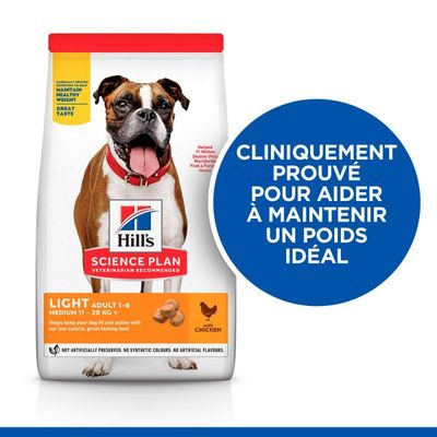 HILL'S - SCIENCE PLAN ADULT LIGHT MEDIUM CHICKEN DOG TIBBLE - HILL'S